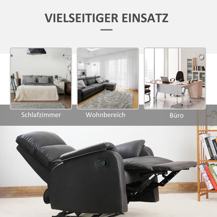 Relaksācijas krēsls, TV krēsls, dīvāna krēsls, atzveltnes krēsls, leņķa rakstāmgalds ar centrālā procesora statīvu, regulējams, ergonomisks, mākslīgā āda, brūns, 75 x 92 x 99 cm