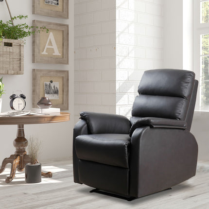 Relaksācijas krēsls, TV krēsls, dīvāna krēsls, atzveltnes krēsls, leņķa rakstāmgalds ar centrālā procesora statīvu, regulējams, ergonomisks, mākslīgā āda, brūns, 75 x 92 x 99 cm