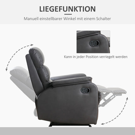 Relaksācijas krēsls, TV krēsls, dīvāna krēsls, atzveltnes krēsls, leņķa rakstāmgalds ar centrālā procesora statīvu, regulējams, ergonomisks, mākslīgā āda, brūns, 75 x 92 x 99 cm
