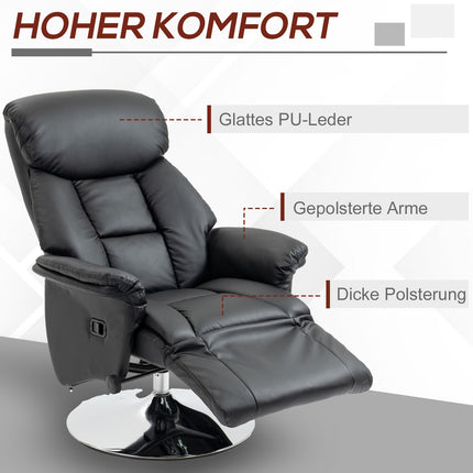 Lounger with adjustable backrest, leather, 150 kg capacity