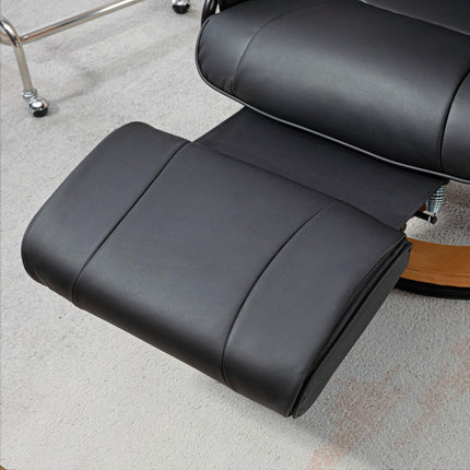 Swivel recliner, synthetic leather, black, 150 kg capacity