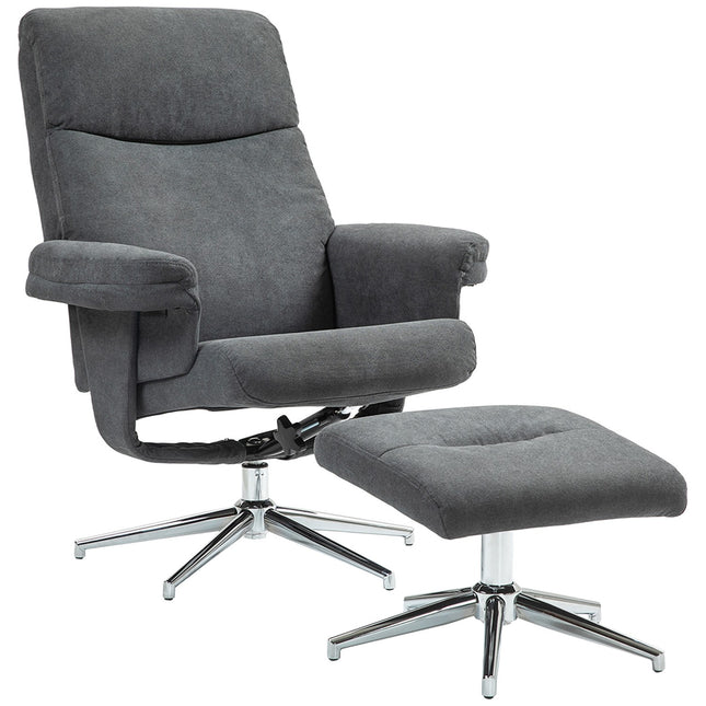 Relaxation armchair seat set, velvet look, up to 150 kg, dark grey