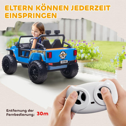 Tālvadības bērnu elektroauto, 12 V akumulators, vecāku un bērnu sēdeklītis