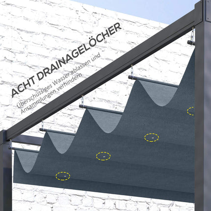 Pergolas jumta nomaiņa, aptuveni 3 x 2,5 m, pergolas ēnojums, pergolas jumts ar UV aizsardzību, 3 x 2,15 m, tumši pelēks