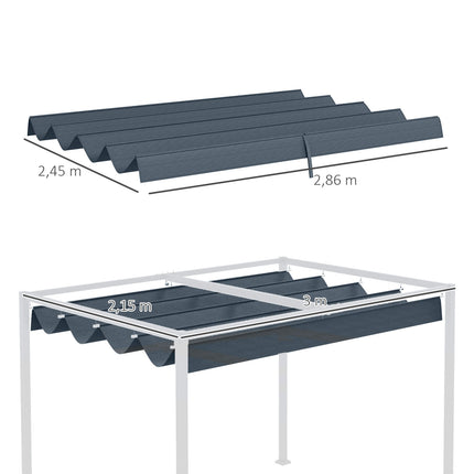 Pergolas jumta nomaiņa, aptuveni 3 x 2,5 m, pergolas ēnojums, pergolas jumts ar UV aizsardzību, 3 x 2,15 m, tumši pelēks
