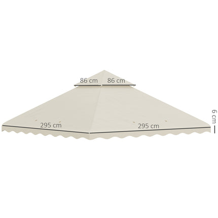 Replacement roof for garden pavilion, 3x3M, Cream white cover