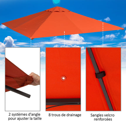 Nojumes jumta nomaiņa, saules aizsardzības nojumes pārsegs, izgatavots no poliestera, oranžs, 2,98 x 2,95 m