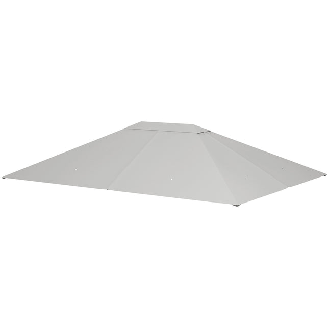 Rezerves jumts dārza paviljonam 4 x 3 m, ūdeni atgrūdošs paviljona jumts ar UV aizsardzību 30+, rezerves pārsegs dārza paviljonam, rezerves daļas izgatavotas no poliestera auduma, 180 g/m², gaiši pelēks