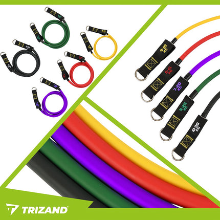 Resistance Bands Set – 5 Levels, Handles, Door Hook