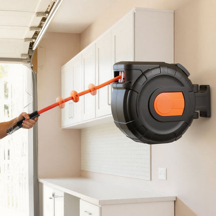 Retractable Air Hose Reel, 30m 3/8in PVC, 300 PSI
