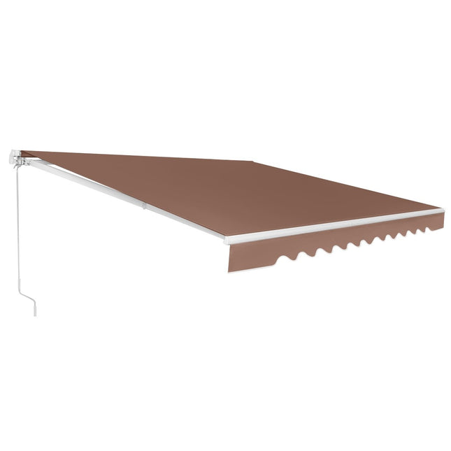 Retractable Awning with Crank, Brown, 2.5m x 2m