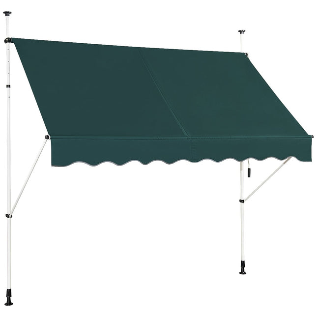 Izvelkama balkona markīze, 250 cm, UV izturīga, zaļa