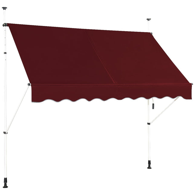 Izvelkama balkona markīze, 250 cm, UV izturīga, sarkana