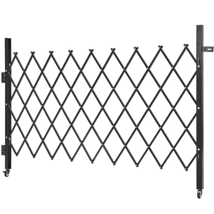 Retractable Folding Security Gate, Lockable Steel 190x131 cm