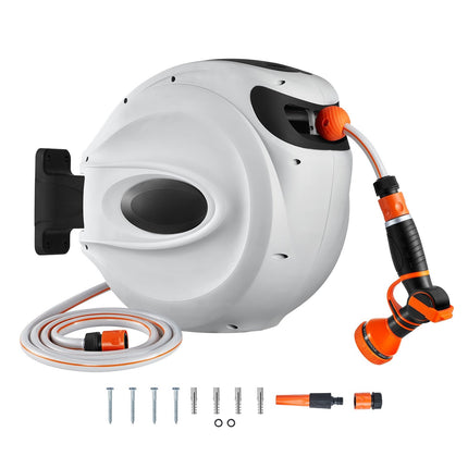 Retractable Garden Hose Reel, 1/2 in x 98 ft, Wall Mount