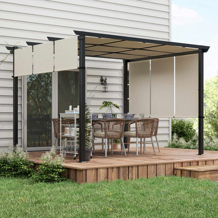 Izvelkama pergola 3x3,5m, tērauda rāmis, UV aizsardzība
