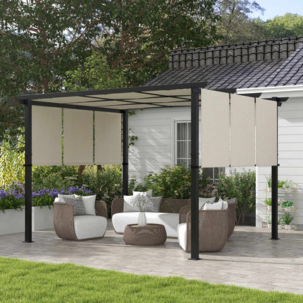 Izvelkama pergola 3x3,5m, tērauda rāmis, UV aizsardzība