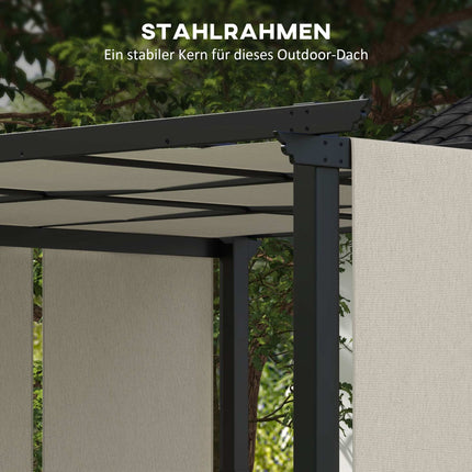 Izvelkama pergola 3x3,5m, tērauda rāmis, UV aizsardzība