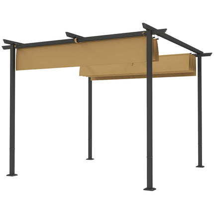 Izvelkama pergola 3x3m, metāla rāmis, UPF30+ nojume