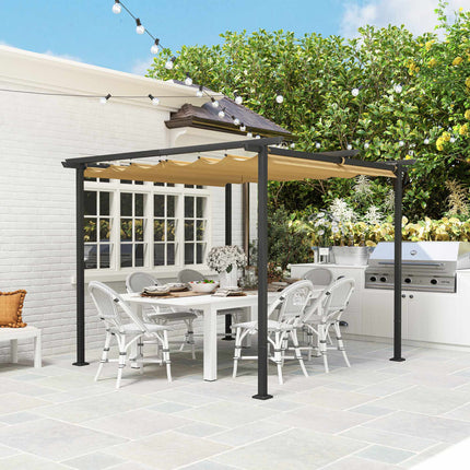 Izvelkama pergola 3x3m, metāla rāmis, UPF30+ nojume