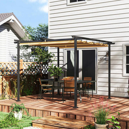Izvelkama pergola 3x3m, metāla rāmis, UPF30+ nojume