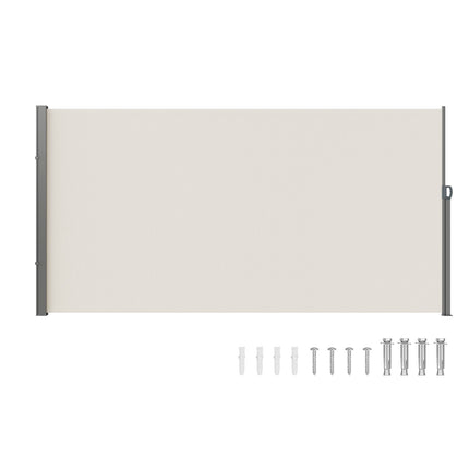 Retractable Side Awning 71 x 138 In, Waterproof, Beige