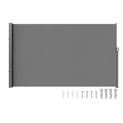 Retractable Side Awning, 71 x 138 in, Waterproof Gray
