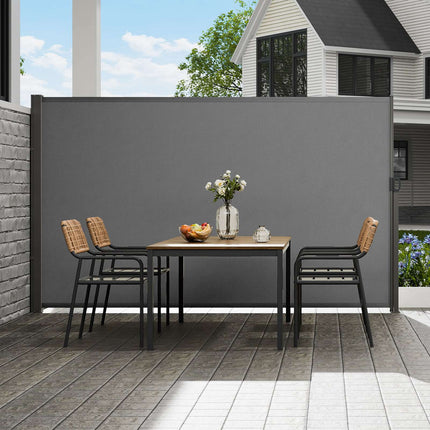 Retractable Side Awning, 71 x 138 in, Waterproof Gray