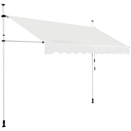 Izvelkama saulessarga markīze, regulējama, 250x120 cm, bēša