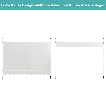 Izvelkama saulessarga markīze, regulējama, 250x120 cm, bēša