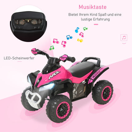 Braucamā automašīna bērnu transportlīdzeklim ar pedāļiem, gaismas mūzika, 18-36 mēneši, plastmasa, tērauds, rozā, 67,5 x 38 x 44 cm