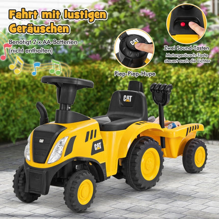 Braucamtraktors ar noņemamu piekabi un rotaļlietām