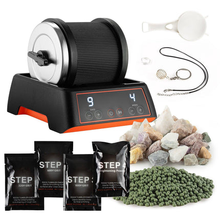 Rock Tumbler Kit, 2 lb Barrel, 4-Speed, 1–9 Day Timer