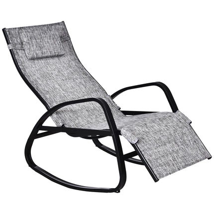 Šūpuļkrēsls ar regulējamu atzveltni, kāju balsts, šūpuļkrēsls ar spilvenu, dārza dīvāns, Textline pelēks, 64 x 69 x 108 cm, terasei un balkonam |