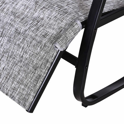 Šūpuļkrēsls ar regulējamu atzveltni, kāju balsts, šūpuļkrēsls ar spilvenu, dārza dīvāns, Textline pelēks, 64 x 69 x 108 cm, terasei un balkonam |