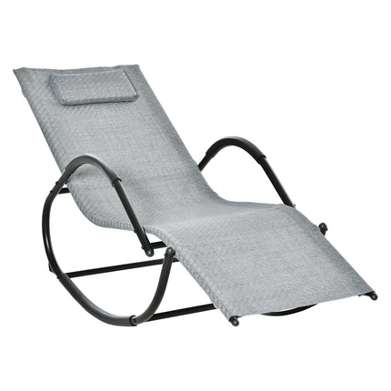 Šūpuļkrēsls, šūpuļkrēsls ar spilvenu, dārza atpūtas krēsls, šūpuļkrēsls, izturība līdz 160 kg, Textline pelēks, 61 x 160 x 79 cm