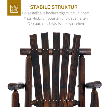 Šūpuļkrēsls ar roku balstu, laikapstākļu izturīgs, masīvs apdedzināts koks, 97 x 69 x 93 cm