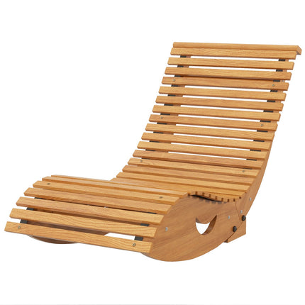 Šūpuļkrēsls, koka šūpuļkrēsls, ergonomisks šūpuļkrēsls ar S formu, aizsardzību pret uzgaļiem, celtspēja līdz 120 kg balkonam, tīkkoks, 130 x 60 x 60 cm