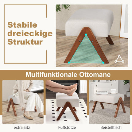 Šūpuļkrēsls ar pufu, ergonomisks dizains, bēšs