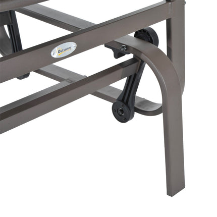 Šūpuļkrēsls dārza krēsls relaksācijas krēsls 60x75x104cm metāla dārza šūpoles terases balkonam ar teksta līniju
