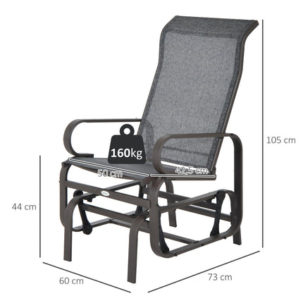 Šūpuļkrēsls dārza krēsls relaksācijas krēsls 60x75x104cm metāla dārza šūpoles terases balkonam ar teksta līniju