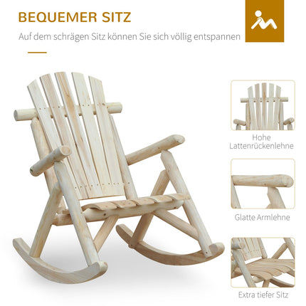 Garden rocking chair – Relaxing natural spruce wood