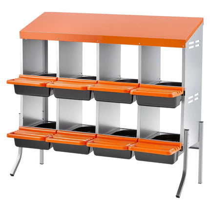 Roll Away Chicken Nesting Box, 8 Compartments With Legs