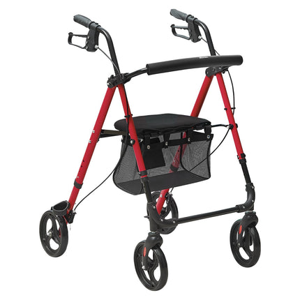 Rollator Walker, Foldable Aluminum, 8in Wheels, 300 lb