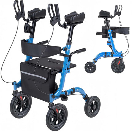 Rollator Walker with Seat, Foldable Aluminum, 300 lb