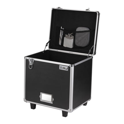 Rolling File Storage Box, Dual Lock, Telescopic Handle
