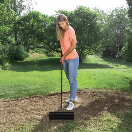 Rolling Lawn Aerator 21-Inch, 33 Iron Spikes, Detachable Handle