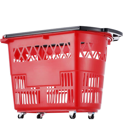 Rolling Shopping Basket Set, 6-Pack 39L, Wheels and Handles