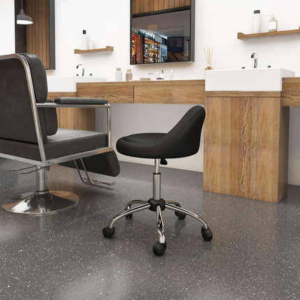 Riteņkrēsls, regulējams augstums, darba krēsls, 63-83 cm, grozāms krēsls ar riteņiem, grozāms salona krēsls, salona krēsls, mākslīgā āda, melna
