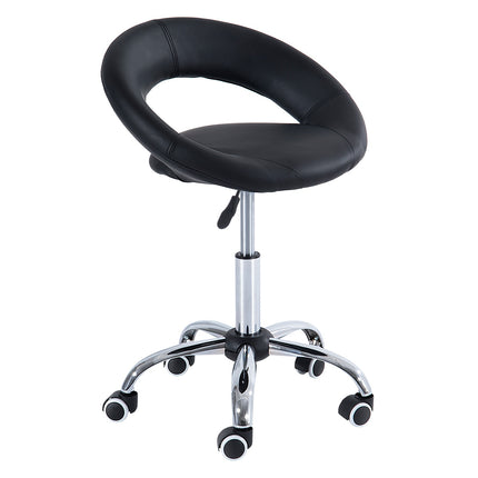 Riteņkrēsls, Darba krēsls, Grozāms krēsls, Biroja krēsls, Regulējams Augstums, PU + Metāls, Melns, 50 X 54 X (66-78) Cm